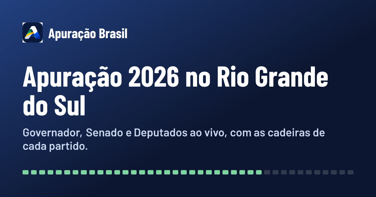 Apuração 2026 no Rio Grande do Sul: Governador, Senado e Deputados ao ...